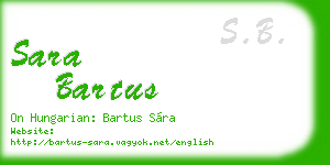 sara bartus business card